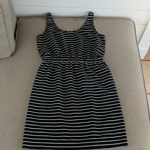 Black/White Striped LOFT Dress